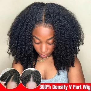 Kinky Curly  Full Human Hair Wigs